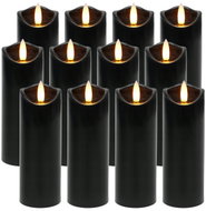 Ruhhy 26382 LED candle set 15cm, 12 pcs, black - LED Candle