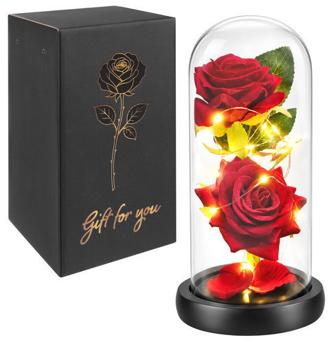 Glimz 28353 LED růže ve skleněné váze 22 cm - Decorative Lighting - Main image
