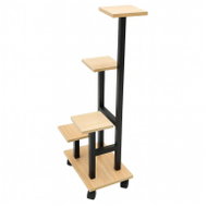 APT DA580A Stojan na květiny, 4 úrovně, 86 cm, pojízdný, dekor dřeva, černý - Flower Stand