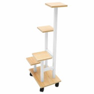 APT DA580 Stojan na květiny, 4 úrovně, 86 cm, pojízdný, dekor dřeva, bílý - Flower Stand