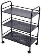 APT DA679 Kovový vozík na kolečkách, 3 police, nosnost 30 kg, 50 × 32 × 75 cm, černý - Cart