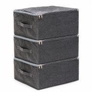 APT DA781 Skládací organizér do skříně 40 × 30 × 20 cm, sada 3 ks, šedý - Wardrobe Organiser