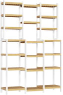 Generica 7patrový úložný regál FBA-031, 105 × 28 × 160,7 cm, bambus/bílá - Shelving Unit