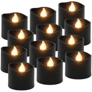 Ruhhy 26128 Sada LED svíček na baterie 3,6 cm, 12 ks, černé - LED Candle