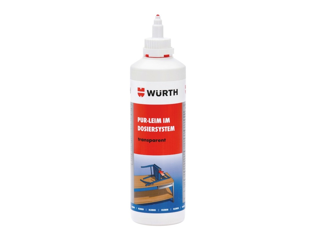 Würth PUR-poliuretán ragasztó, átlátszó, 500 g