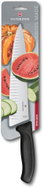 Victorinox Chef's Knife, Swiss Classic, 25 cm, Smooth, with Fluted Edge, Black, Blister - Kitchen Knife