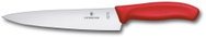 Victorinox Chef's Knife, Swiss Classic, 19 cm, Plain Edge, Red, Blister Pack - Kitchen Knife