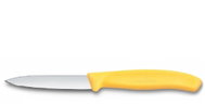 Victorinox Swiss Classic Paring Knife, 8 cm, Plain Edge, Pointed Tip, Yellow - Kitchen Knife
