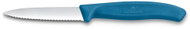 Victorinox Vegetable Knife, Swiss Classic, 8cm, Serrated, Pointed, Blue - Kitchen Knife