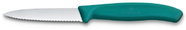 Victorinox Swiss Classic Paring Knife, 8cm, Serrated Edge, Pointed Tip, Green - Kitchen Knife