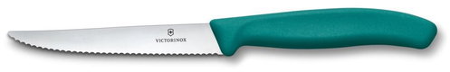Victorinox Swiss Classic Steak and Pizza Knife, 11 cm, Serrated, Green - Kitchen Knife - Main image