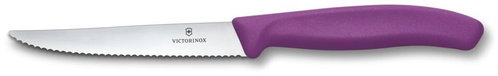Victorinox Swiss Classic Steak and Pizza Knife, 11cm, Serrated, Purple - Kitchen Knife - Main image