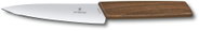 Victorinox Chef's Knife, Swiss Modern, 15cm, Plain Edge, Walnut, Gift Box - Kitchen Knife