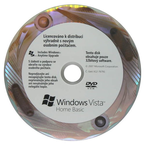OEM Microsoft Windows Vista Home Basic 32-bit Edition CZ (česká, Czech), DVD, SP1 - Operating System - Main image