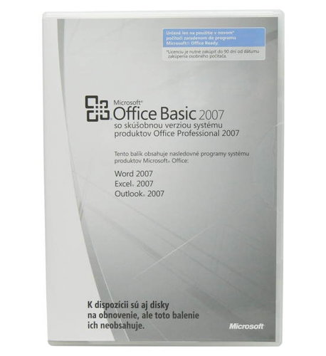 Microsoft Office Basic 2007 V2 SK MLK, (OEM) Hlavní obrázek Microsoft Office Basic 2007 V2 SK MLK, (OEM) - Kancelářský balík - Hlavní obrázek