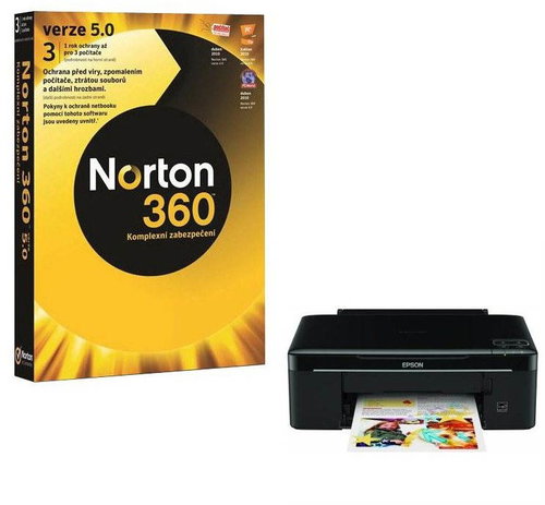 Symantec Norton 360 5.0 CZ (1 User 3 PC) + HP DeskJet 1050 - Antivirus - Main image