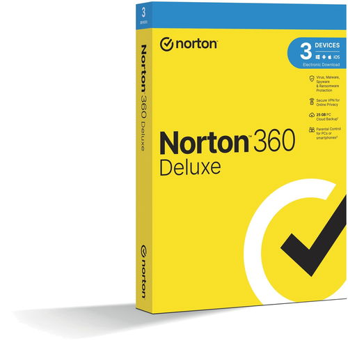 Norton 360 Deluxe 25GB, VPN, 1 uživatel, 3 zařízení, 36 měsíců (elektronická licence) - Internet Security - Hlavní obrázek