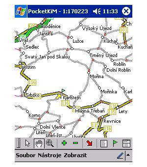 PocketKiM mapa ČR a SR s plány 225 a 38 měst pro GPS - Pocket PC a Win [CZ Pro v3 + SK Pro v2] - - - Hlavný obrázok