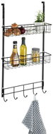 Wenko Door hanging shelf with hooks, black - Hanging closet organiser