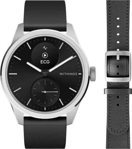 Withings ScanWatch 2 42mm Black with leather strap - Smart Watch - Main image