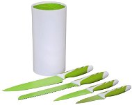 XAVAX Set of Kitchen Knives on a Rack, Green/White - Knife Set