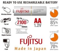 Fujitsu-nabité batérie White R06 / AA, 2100 nabíjacích cyklov, bulk - Jednorazová batéria