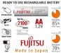 Fujitsu White precharged batteries R06 / AA, 2100 charging cycles, bulk - Disposable Battery