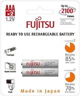 Fujitsu vorgeladen Weiß-Batterie, R03 / AAA, 2100 Ladezyklen, Blister 2 Stück - Einwegbatterie