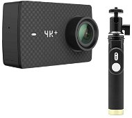 YI 4K + Action Camera Black + YI Selfie Stick & YI Bluetooth Remote - Outdoor Camera