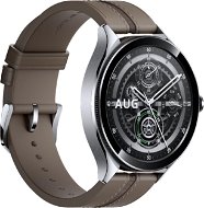 Xiaomi Watch 2 Pro – 4G LTE Silver Case with Brown Leather Strap - Smart hodinky