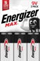 Energizer MAX 9V 3pack - Disposable Battery