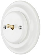 X-Site Retro lever switch metal white with frame - Light Switch