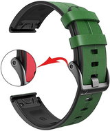 X-Site silikon/kožený pro Garmin QuickFit 22mm, zelený - Watch Strap