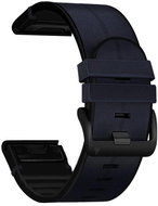 X-Site silikon/kožený pro Garmin QuickFit 20mm, černý - Watch Strap