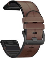 X-Site silikon/kožený pro Garmin QuickFit 26mm, hnědý - Watch Strap