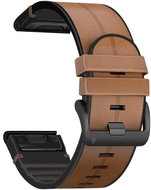 X-Site silikon/kožený pro Garmin QuickFit 22mm, světle hnědý - Watch Strap