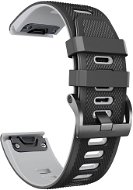 X-SITE silikónový na Garmin QuickFit 26 mm, čierno-sivý - Remienok na hodinky