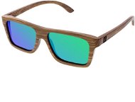 VeyRey Dřevěné sluneční brýle hranaté Forest zelená skla - Sluneční brýle
