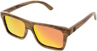 VeyRey Dřevěné sluneční brýle hranaté Forest červená skla - Sluneční brýle