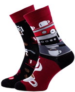 Cheerful colourful patterned socks Dark Espresso - Socks