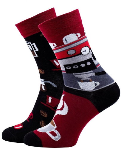 Cheerful colourful patterned socks Dark Espresso - Socks - Main image