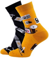 Cheerful colourful patterned socks Retro Camera - Socks