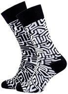 Cheerful patterned socks Black Maze - Socks