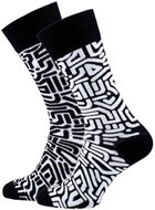 Cheerful patterned socks Black Maze - Socks