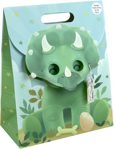 CLAIREFONTAINE velká Dino + maska, bílý kraft, 26 × 14 × 33 cm - Gift Bag - Main image