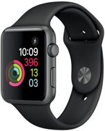 Apple Watch Series 1 42mm Space šedý hliník s čiernym športovým popruhom - Smart hodinky