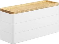 Yamazaki 3-patrový úložný box Rin 5811, bílý - Storage Box