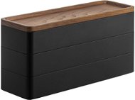 Yamazaki 3-patrový úložný box Rin 5810, černý - Storage Box