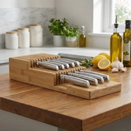 JOSEPH JOSEPH DrawerStore Bamboo 851695 Large Knife Organiser - Drawer Organiser