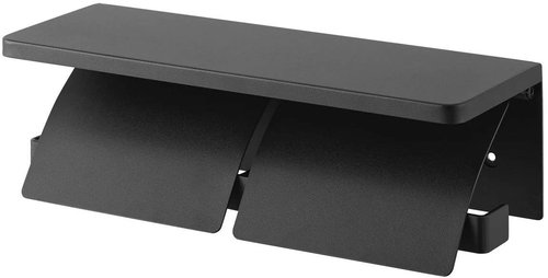 YAMAZAKI Double Wall Mounted Toilet Paper Holder Tower 1300, Black - Toilet Paper Holder - Main image